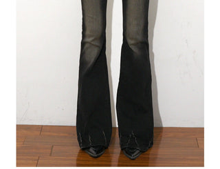 fitted boot-cut jeans