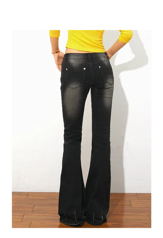 fitted boot-cut jeans