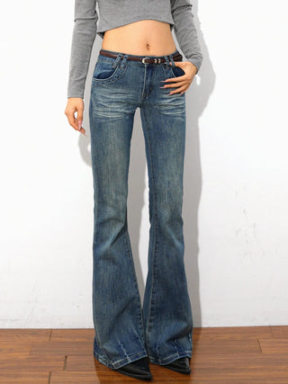 fitted boot-cut jeans