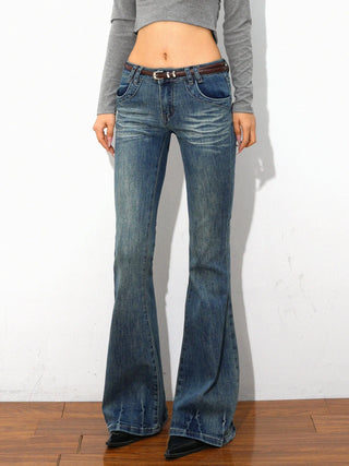 fitted boot-cut jeans