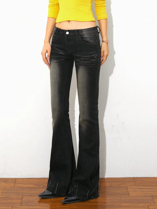 fitted boot-cut jeans