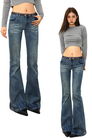fitted boot-cut jeans