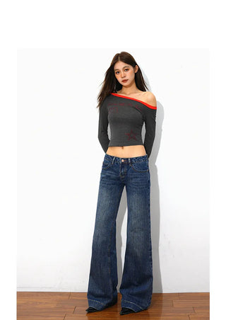 distressed bootcut jeans