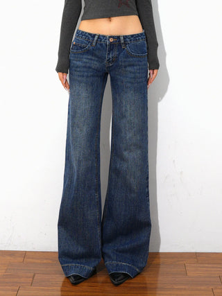 distressed bootcut jeans