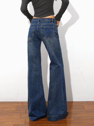 distressed bootcut jeans