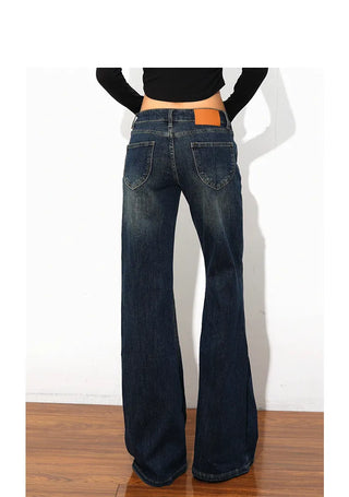 low waist bell-bottom jeans