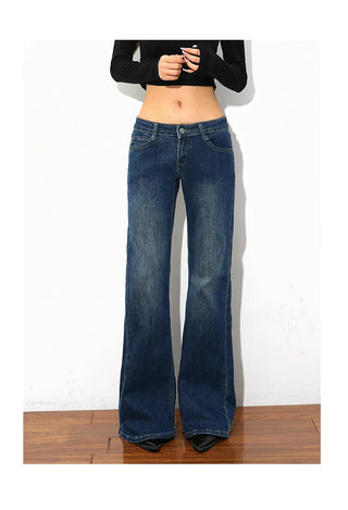 low waist bell-bottom jeans