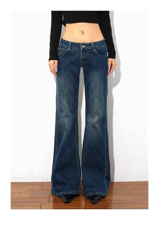 low waist bell-bottom jeans