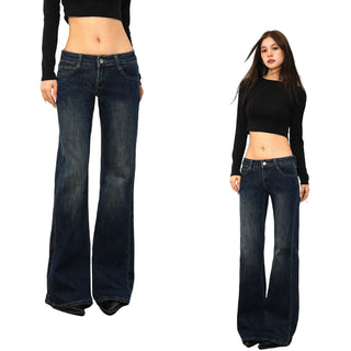 low waist bell-bottom jeans