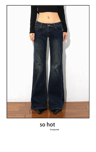 low waist bell-bottom jeans