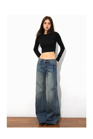 low waist straight jeans
