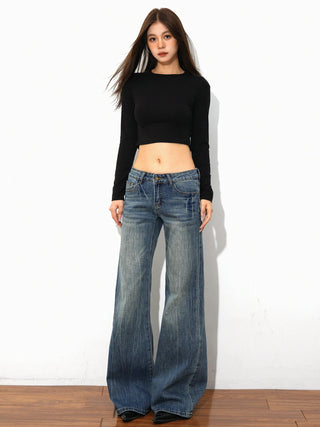 low waist straight jeans