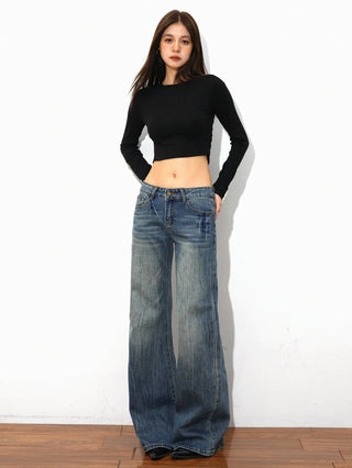 low waist straight jeans