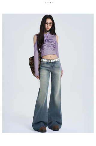 non-stick flare jeans