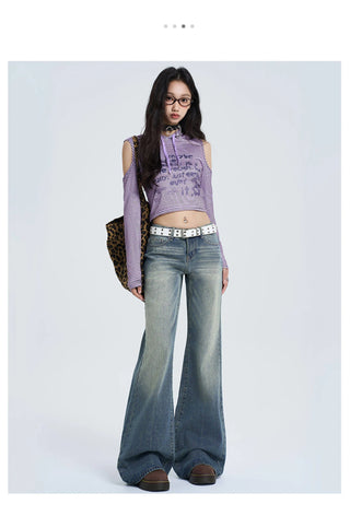 non-stick flare jeans