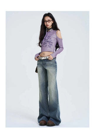 non-stick flare jeans