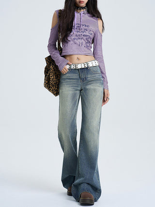 non-stick flare jeans