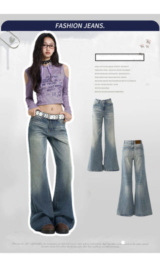 non-stick flare jeans