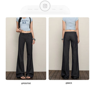 gray bootcut trousers