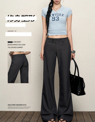 gray bootcut trousers