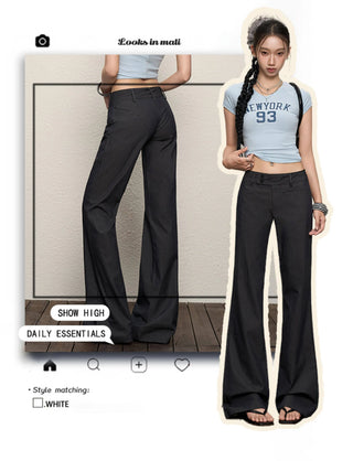 gray bootcut trousers