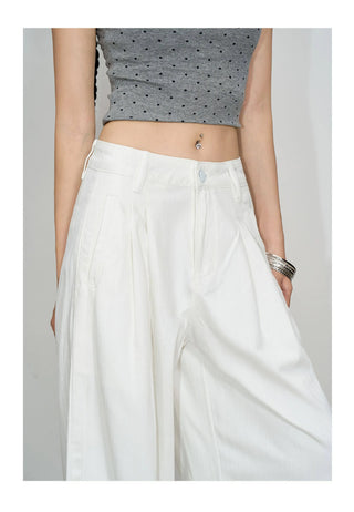 pleated wide jeans