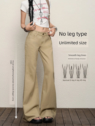 khaki bell-bottom jeans