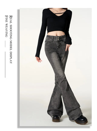 black flare jeans