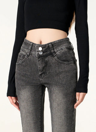 black flare jeans