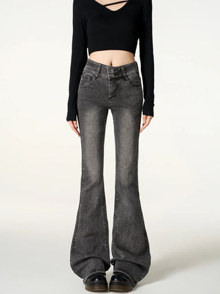 black flare jeans