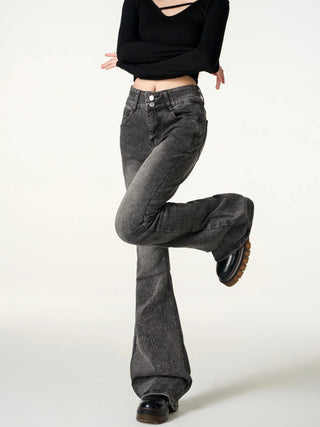 black flare jeans