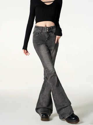 black flare jeans