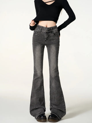 black flare jeans
