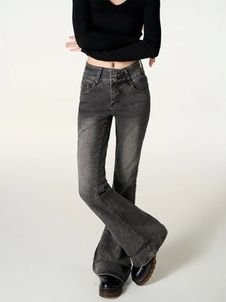 black flare jeans