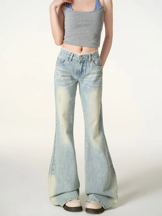 lace flare jeans