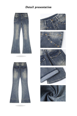 rivet distressed jeans