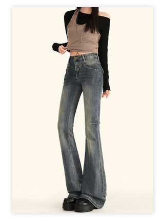 rivet distressed jeans