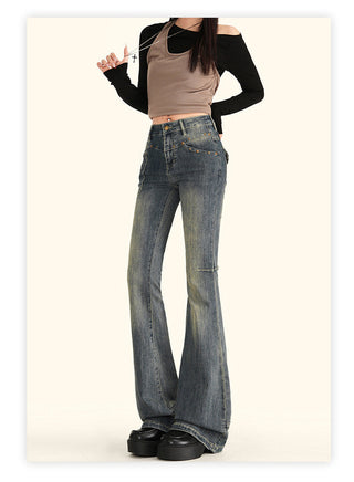 rivet distressed jeans