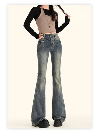 rivet distressed jeans