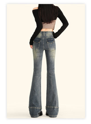 rivet distressed jeans
