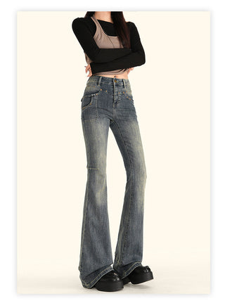 rivet distressed jeans