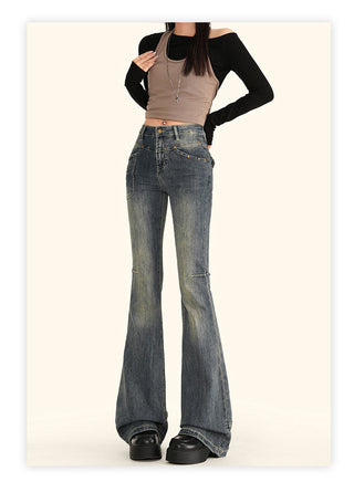 rivet distressed jeans