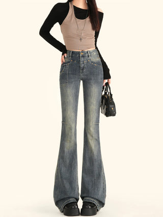 rivet distressed jeans