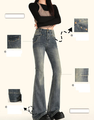 rivet distressed jeans