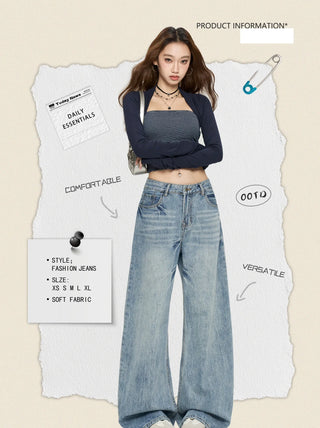 low waist wide jeans