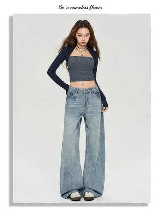 low waist wide jeans