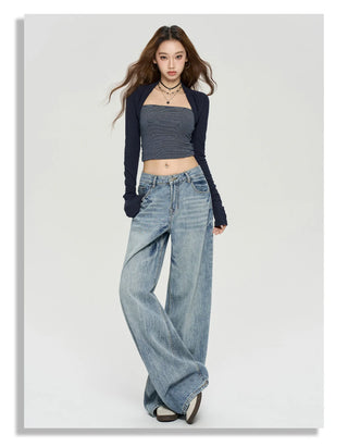 low waist wide jeans