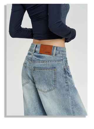 low waist wide jeans