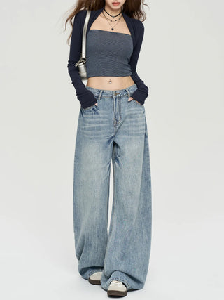 low waist wide jeans
