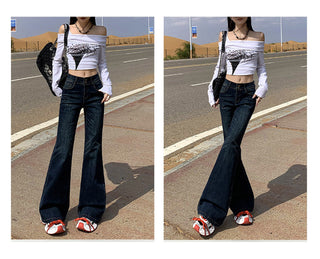dark flare jeans